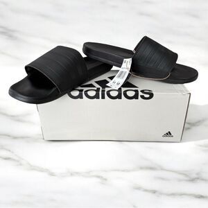 Adidas Adilette Comfort Slides Black Sandals Men’s 11 Women’s 12 New